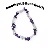 Amethyst and Rose Quartz Tumble Chipped Bracelet