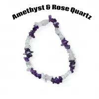 Amethyst and Rose Quartz Tumble Chipped Bracelet