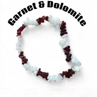 Garnet & Dolomite Chip Bracelet