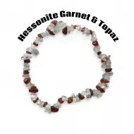 Hessonite Garnet & White Topaz Tumble Chip Bracelet