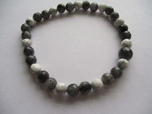 Labradorite & Howlite Beaded Stretchy Bracelet