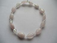 Rose Quartz Oval Stretchy Bracelet