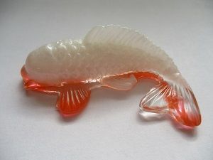 White & Orange Resin Koi Carp