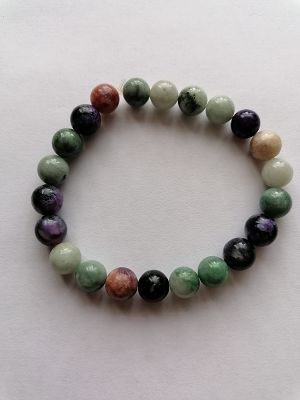 Jadeite & Charoite Stretchy Bracelet