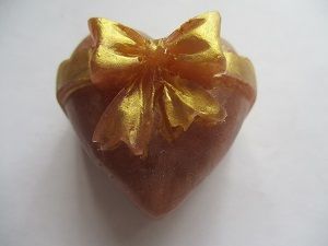 Pink Resin Heart With Bow