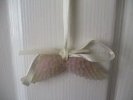 Pink Resin Angel Wings On Ribbon